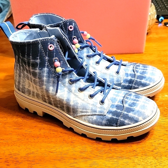 Skechers Blue Tie-Dye High-Top Sneakers - Picture 3 of 6
